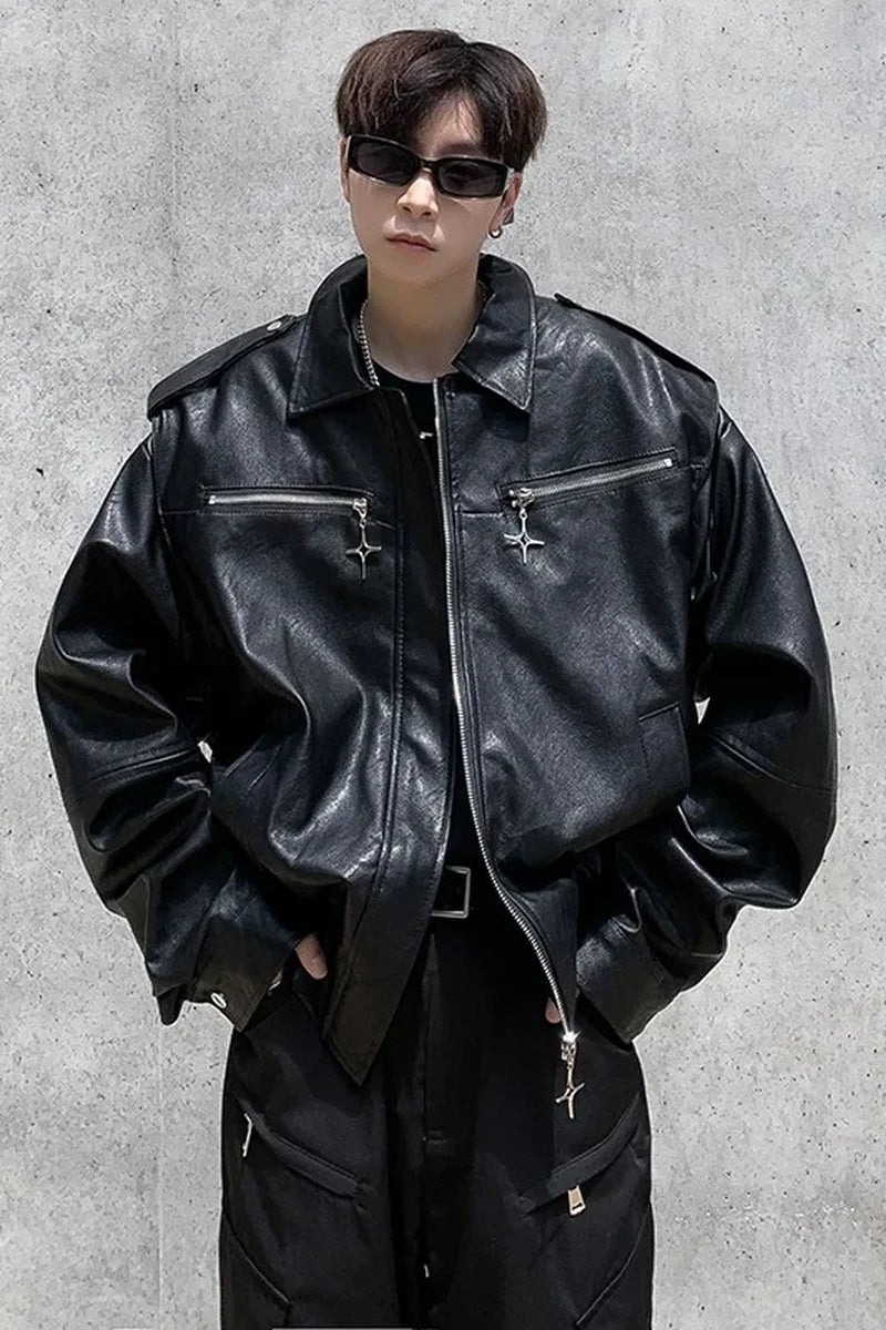 Korean Style Leather Jacket 