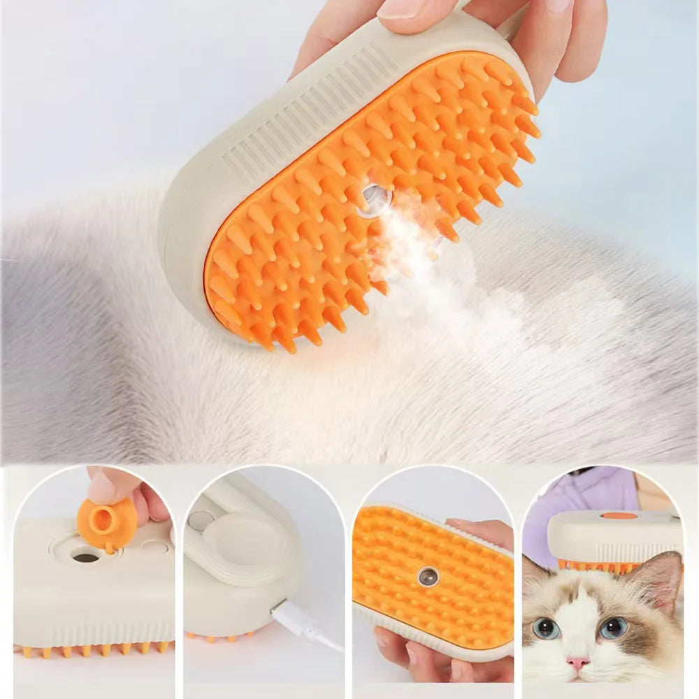 Electric Pet Steam Brush for Cats & Dogs