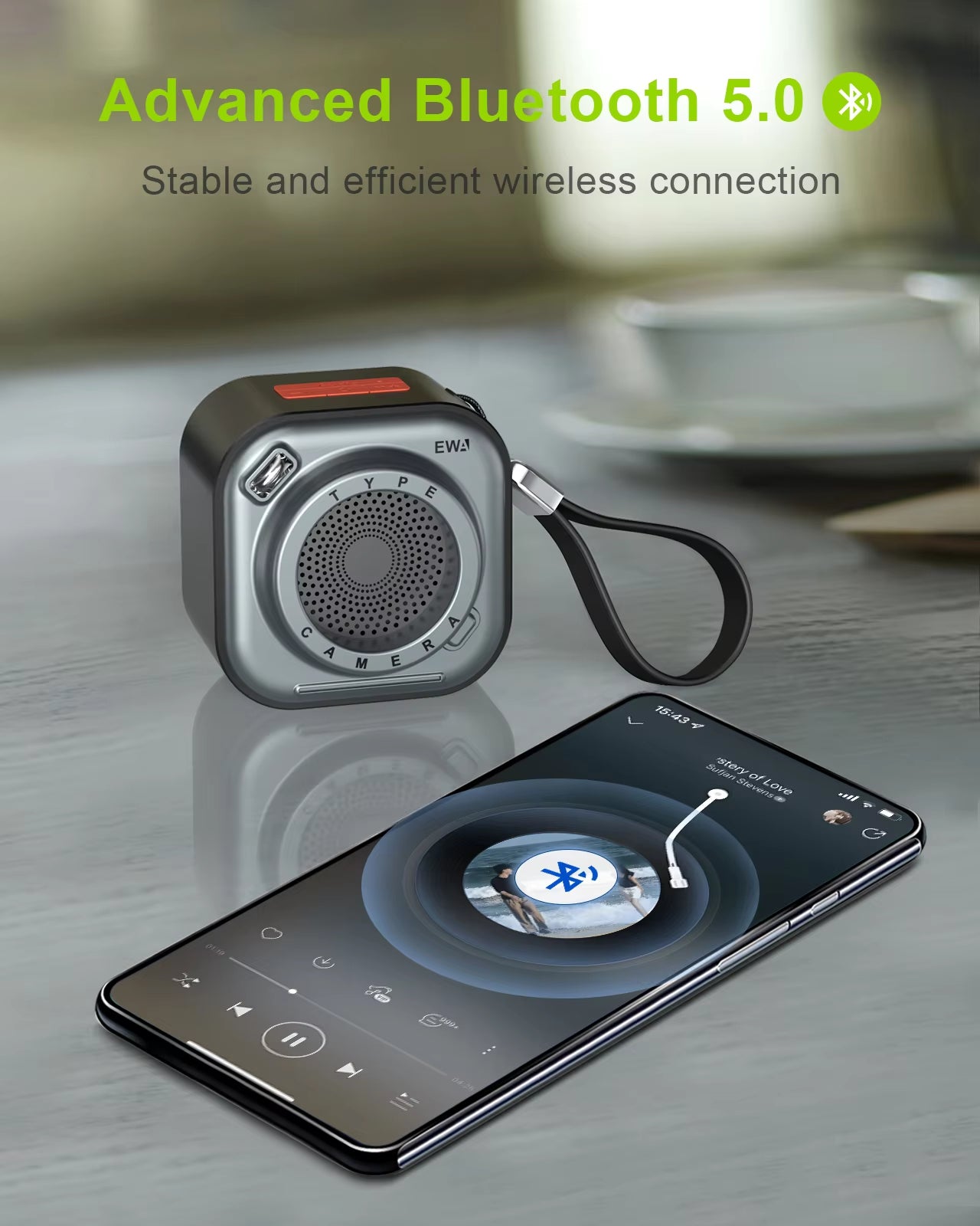 A110 Small Bluetooth Speaker with Stereo Sound Portable Wireless Flashlight 12 Hour Playtime Support TF Card Mini Speaker